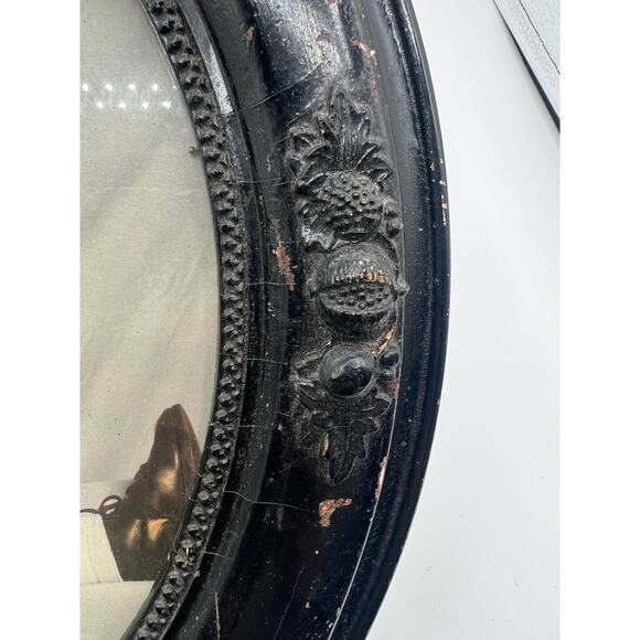 2 Vintage Wooden Carved Picture Frames With Glass Black Beautiful Detail - Picture 7 of 10